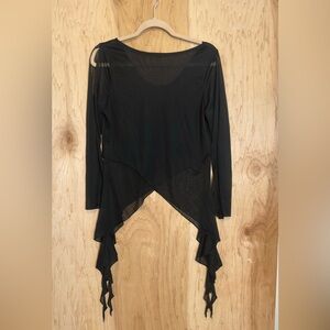Elegant Black Asymmetrical Women's Top